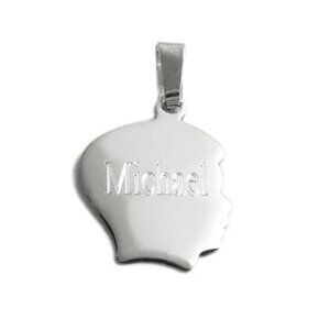 CUTE STERLING SILVER BOY'S HEAD ENGRAVABLE CHARM PENDANT